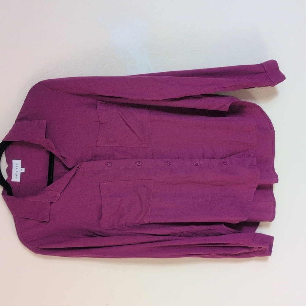 Bella Dahl Fuchsia Button-Down Blouse Size M NWT - Picture 2 of 8